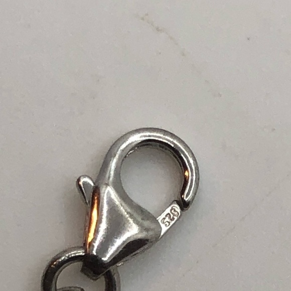 Vtg Sterling & Garnet Hammered Oval Link Bracelet Adjustable 6” - 7.5” - Picture 6 of 7